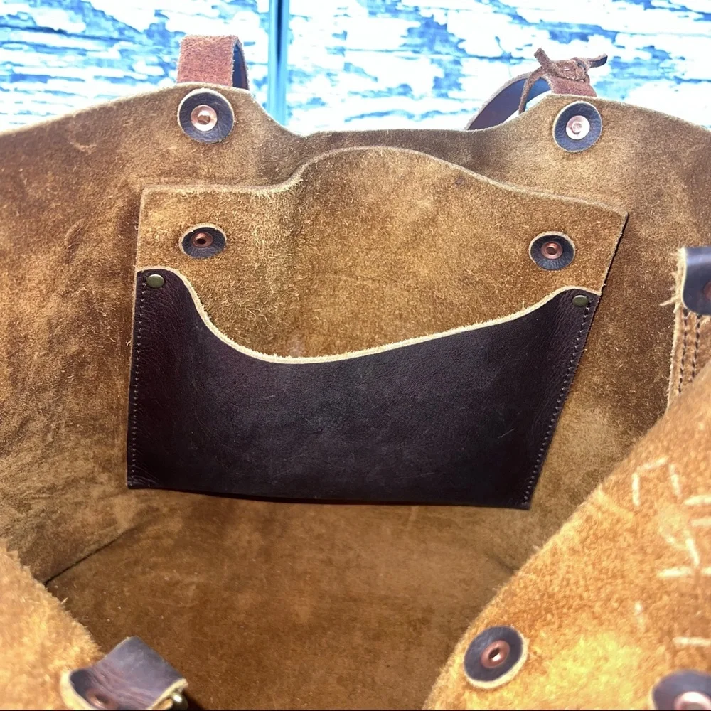 Holy Cow Leather Goods - Full Grain Medium Leather ‘Jenny’ Tote - Brown - Picture 15 of 15